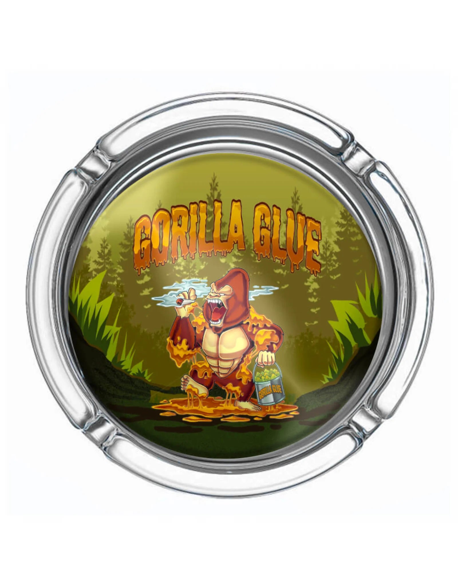 Glass Ashtray “Gorilla Glue” Small | Best Buds - Compact, sturdy and full of personality.