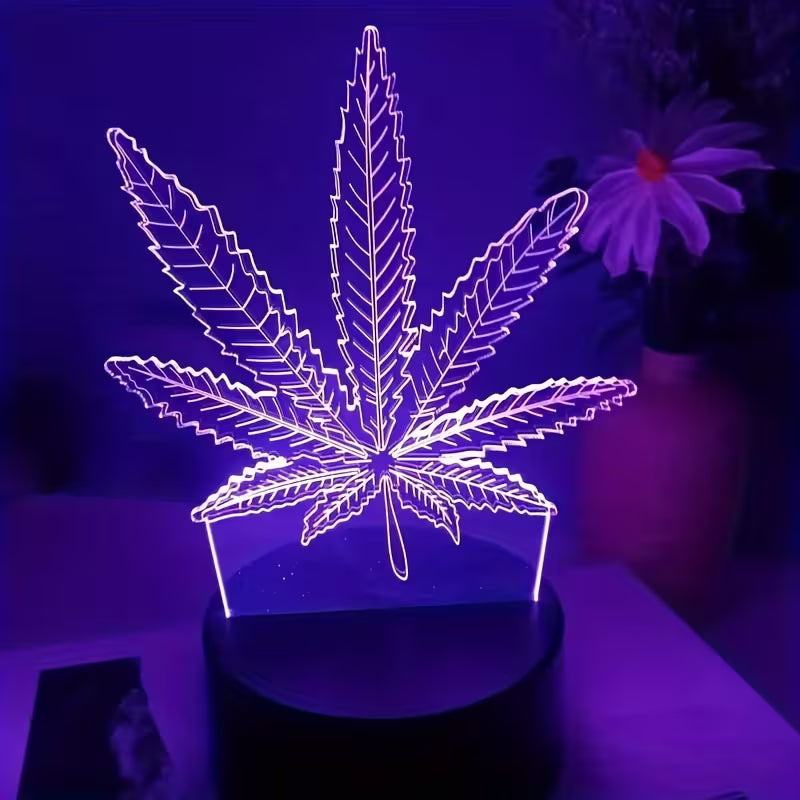 3D Cannabis LED Lamp | Multicolor - A statement piece for atmosphere and style. 