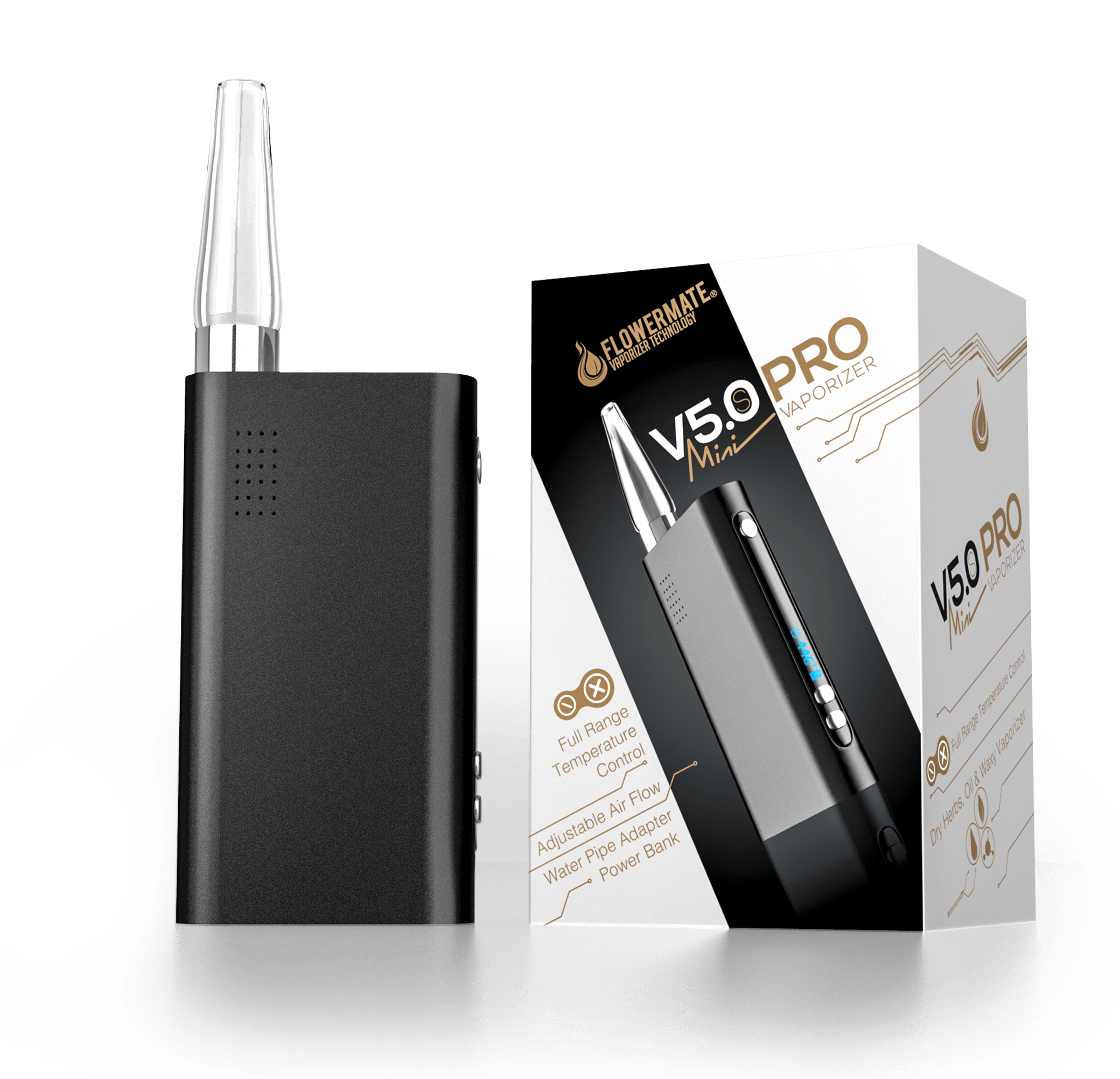 Flowermate V5.0s Mini Pro – Dry Herb Vaporizer met flexibele temperatuurregeling