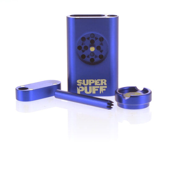 1-Hit Set Aluminium Blue/Gold | Super Puff - Compact, discreet, and ready to go. 