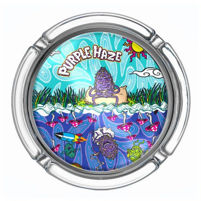 Glass Ashtray “Purple Haze” Small | Best Buds - Compact, colorful, and full of atmosphere. 