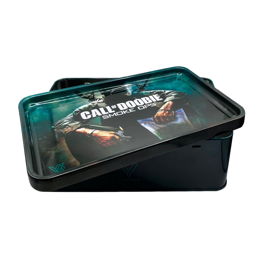Tin Storage Box "Call of Doobie" | V-Syndicate - Extra space and a tray in one. 